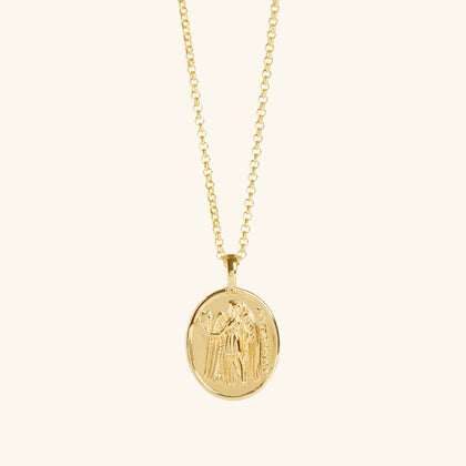 Gold Athena Coin Necklace